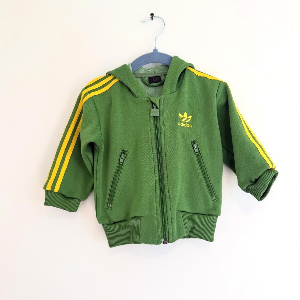 Adidas green and yellow jacket 18 months